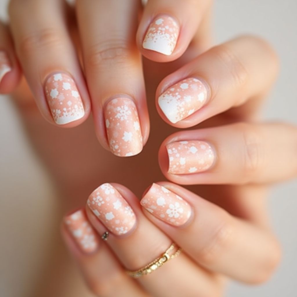 Peach Dotting Nail Design