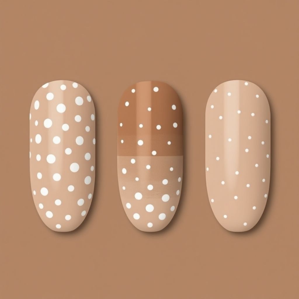 Tan Dotting Nail Design