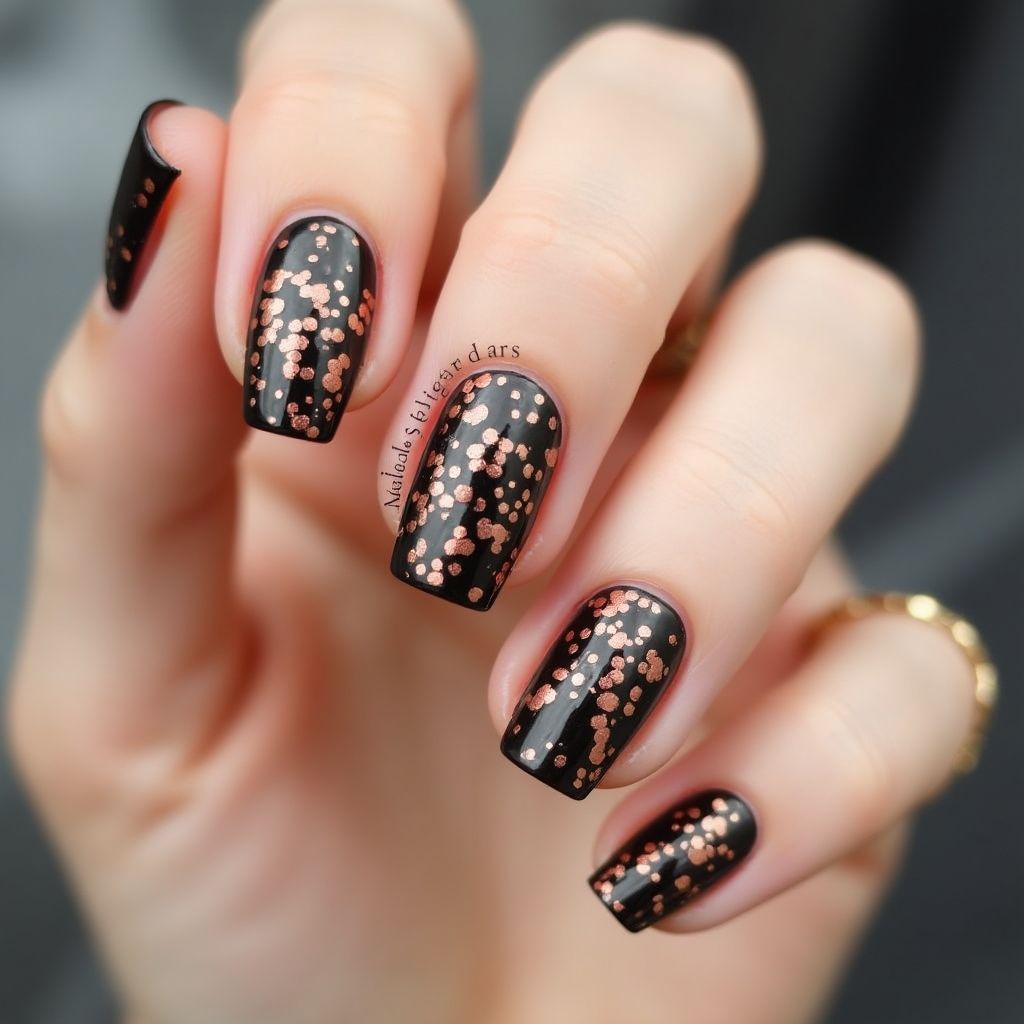 Bronze Dotting Nail Design