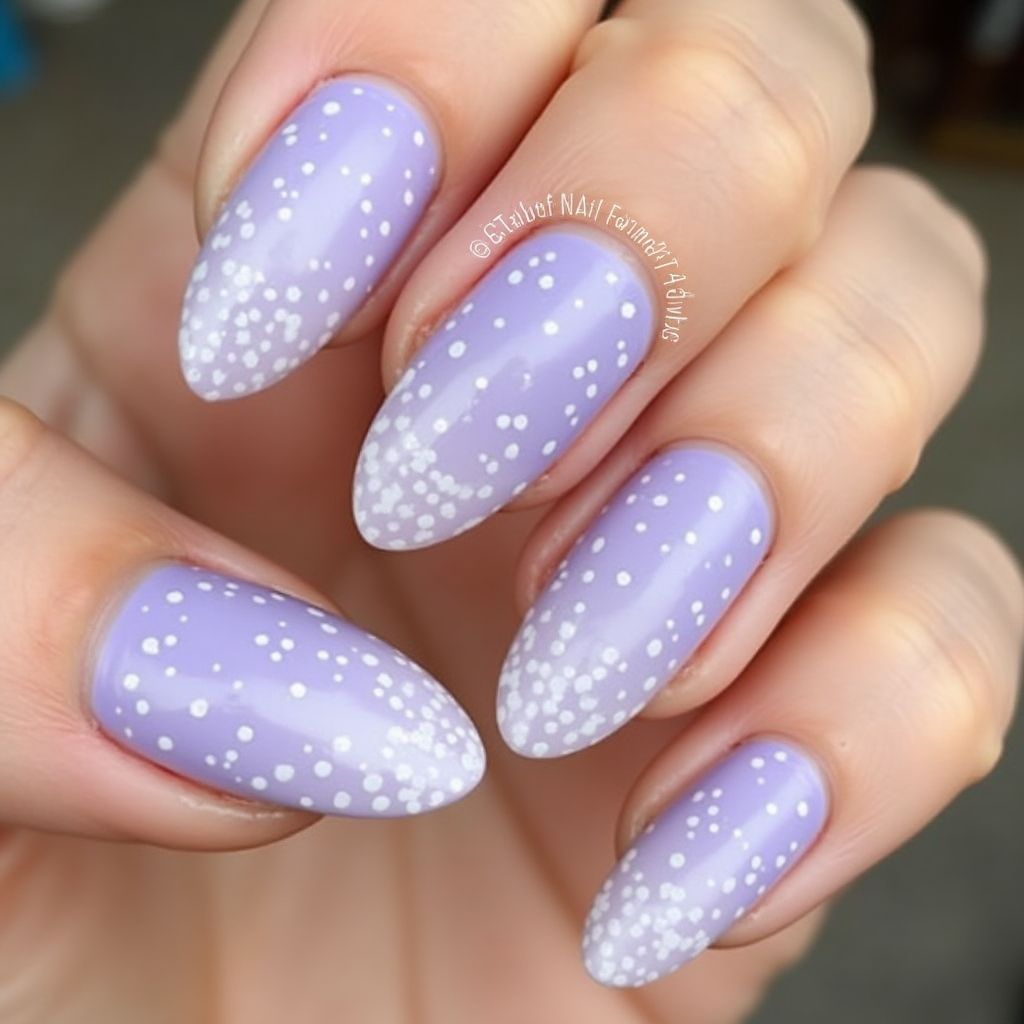 Pastel Purple Dotting Nail Design
