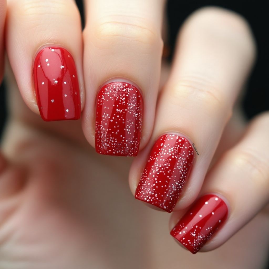 Red Dotting Nail Design