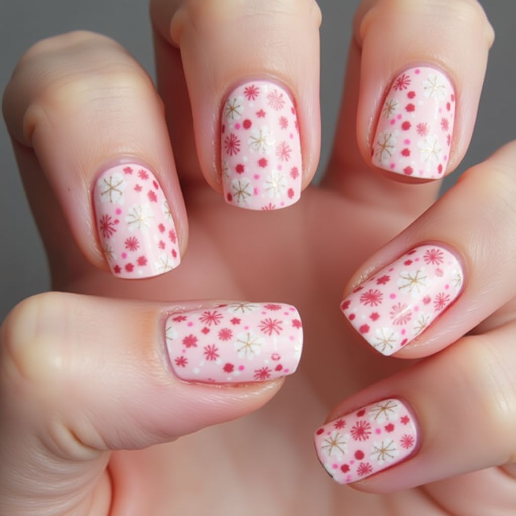 Baby Pink Dotting Nail Design