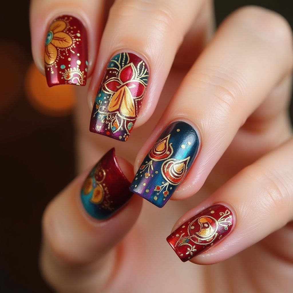 Diwali Nail Decals Nail Design