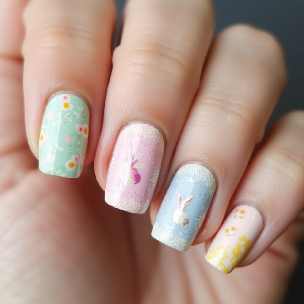 Easter Color Changing Polish Nail Design