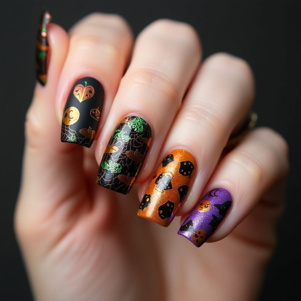 Halloween Nail Foil Nail Design
