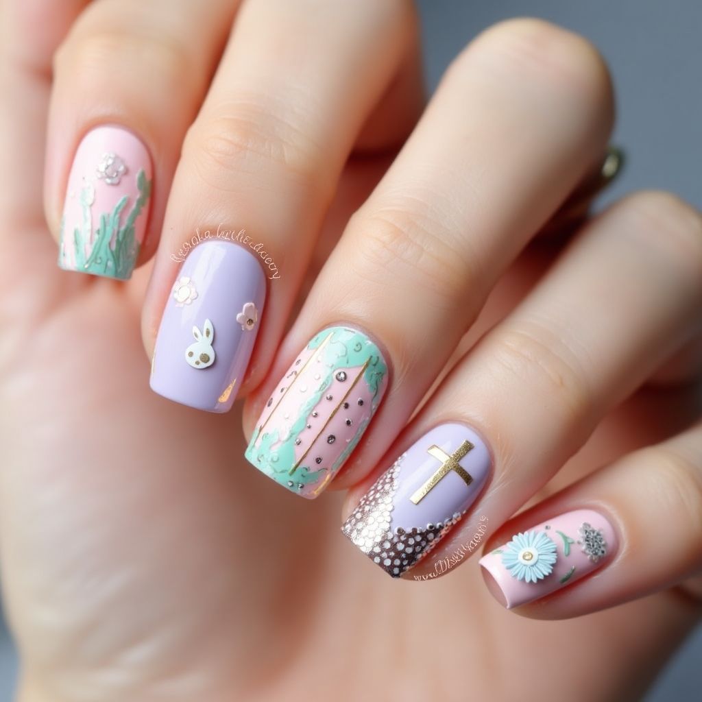 Easter Toothpicks Nail Design