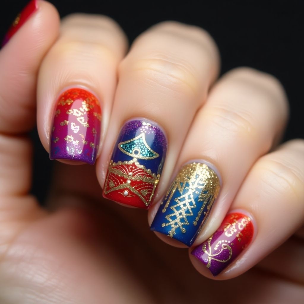 Diwali Nail Polish Nail Design