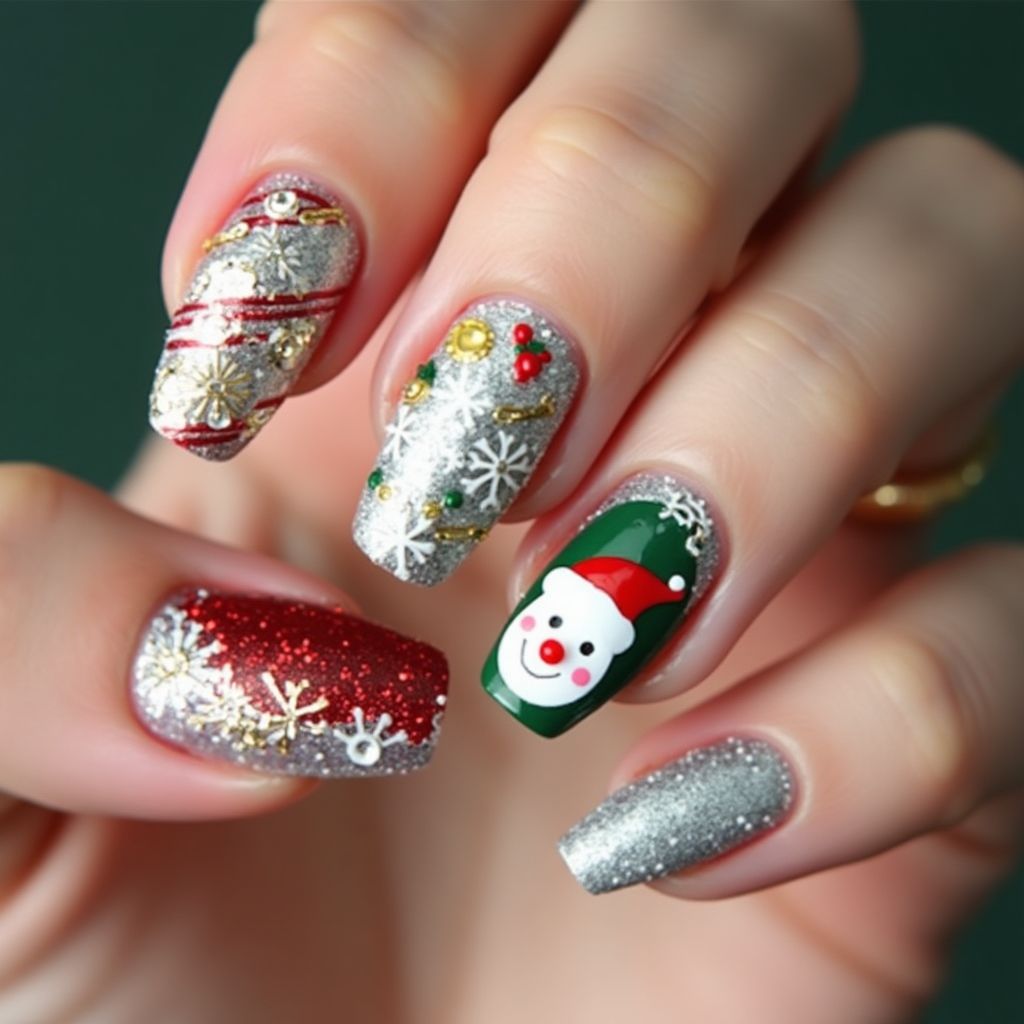 Christmas 3d Nail Decor Nail Design