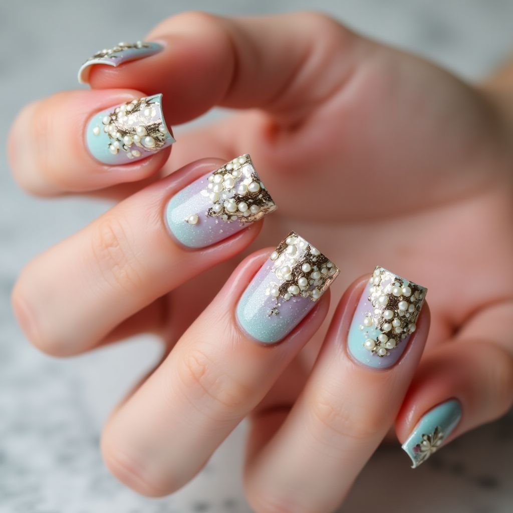 Mother's Day Color Changing Polish Nail Design