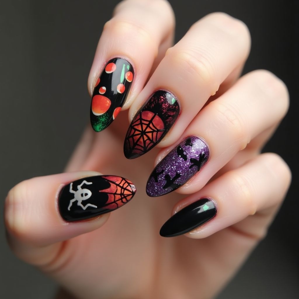 Halloween Base Coat Nail Design