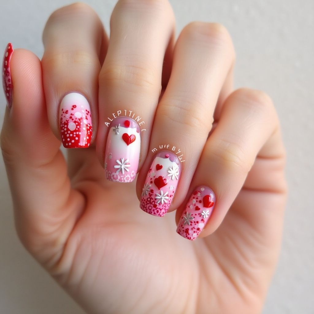 Valentine's Day Dotting Tools Nail Design