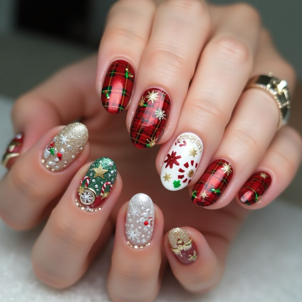 Christmas Skin Barriers Nail Design
