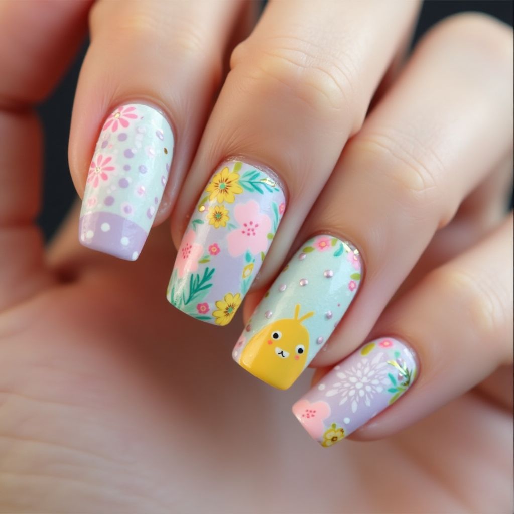 Easter Builder Gel Nail Design
