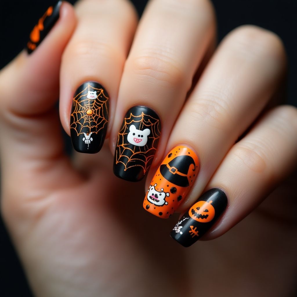 Halloween Nail Glue Nail Design