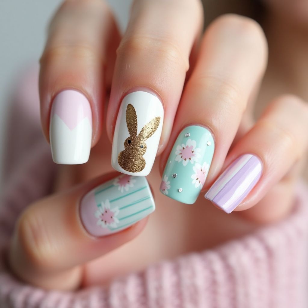 Easter Gel Polish Nail Design