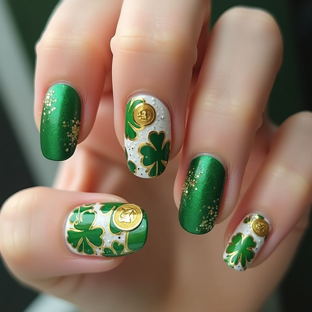 St Patrick's Day Skin Barriers Nail Design