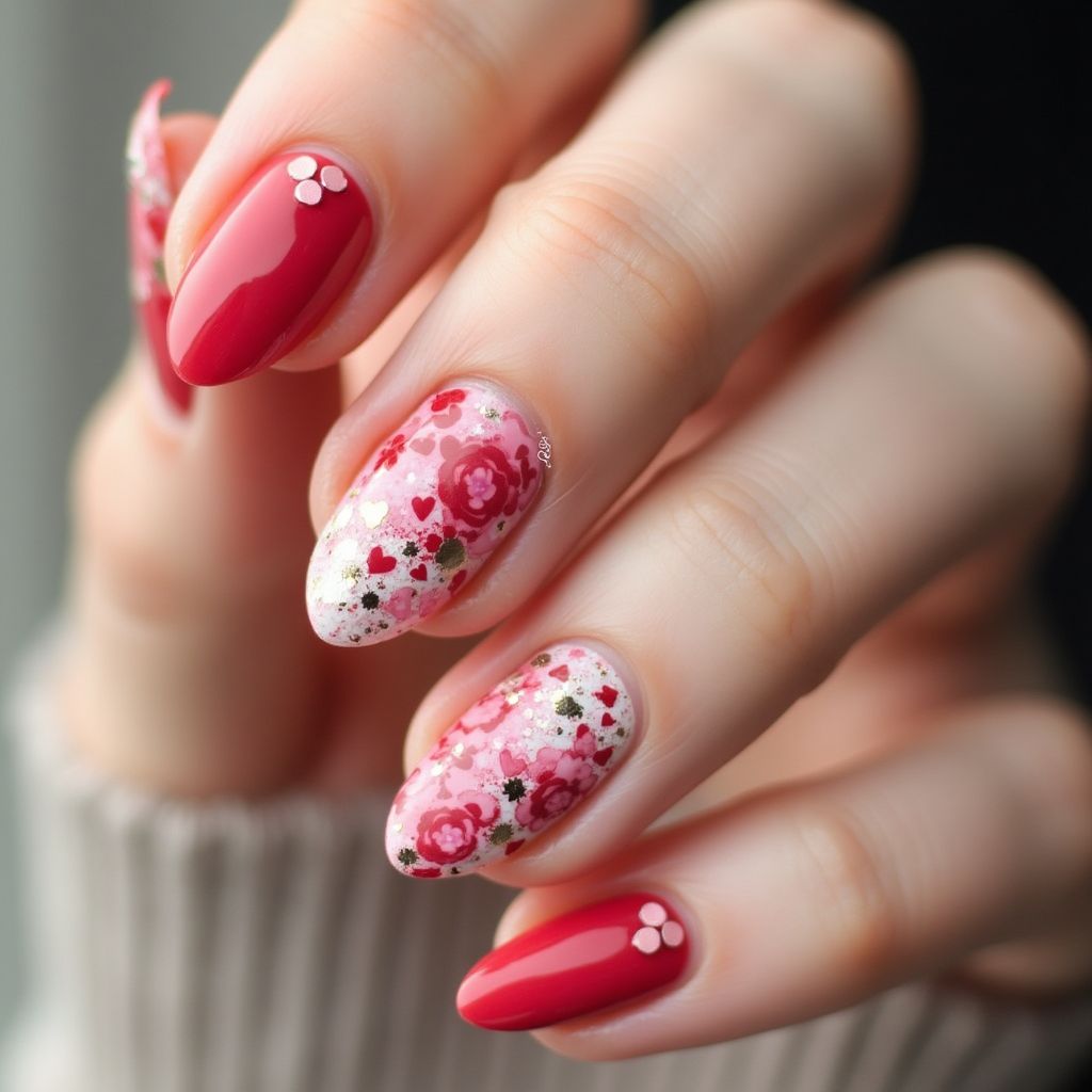 Valentine's Day Specialty Powders Nail Design