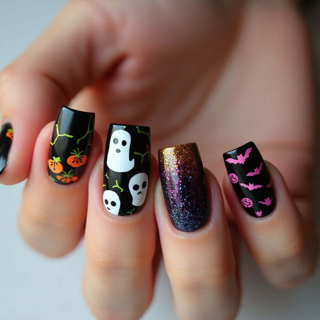 Halloween Magnetic Polish Nail Design