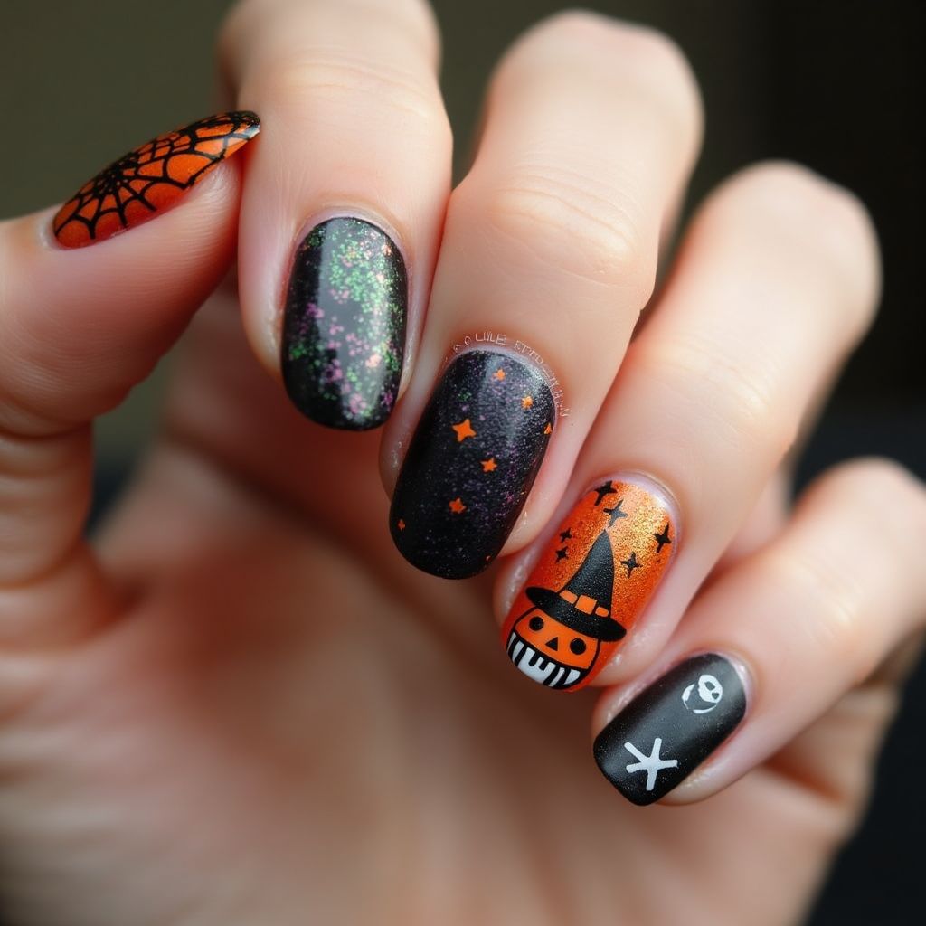 Halloween Nail Foil Nail Design