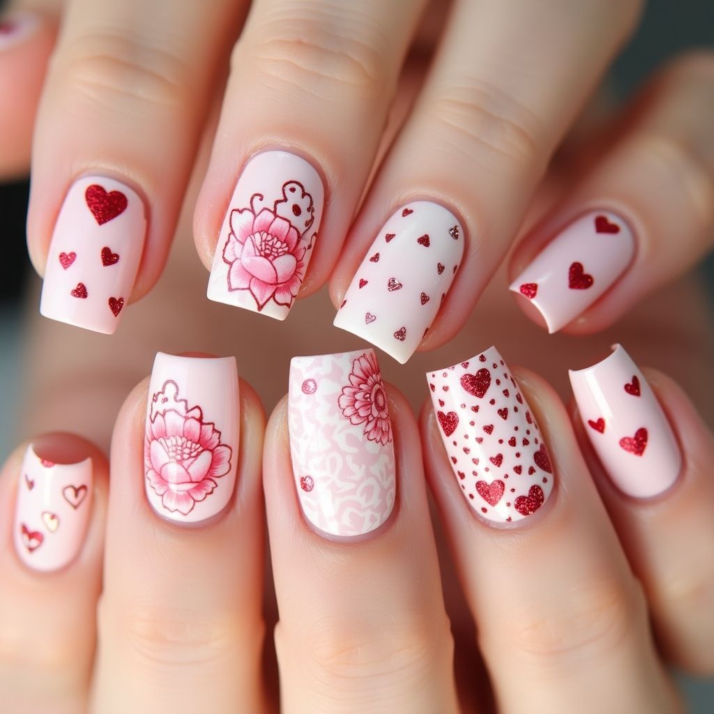 Valentine's Day Nail Stickers Nail Design