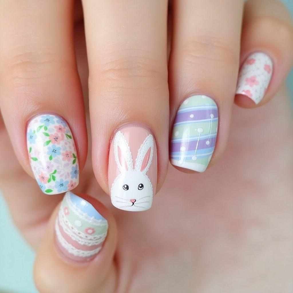 Easter Wax Pencils Nail Design