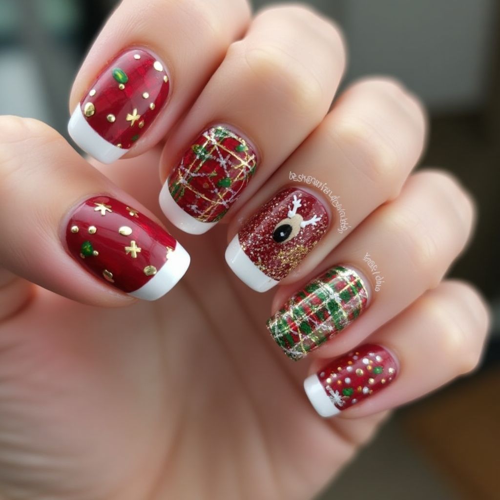 Christmas Nail Glue Nail Design