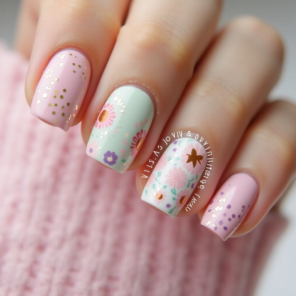 Mother's Day Dotting Tools Nail Design