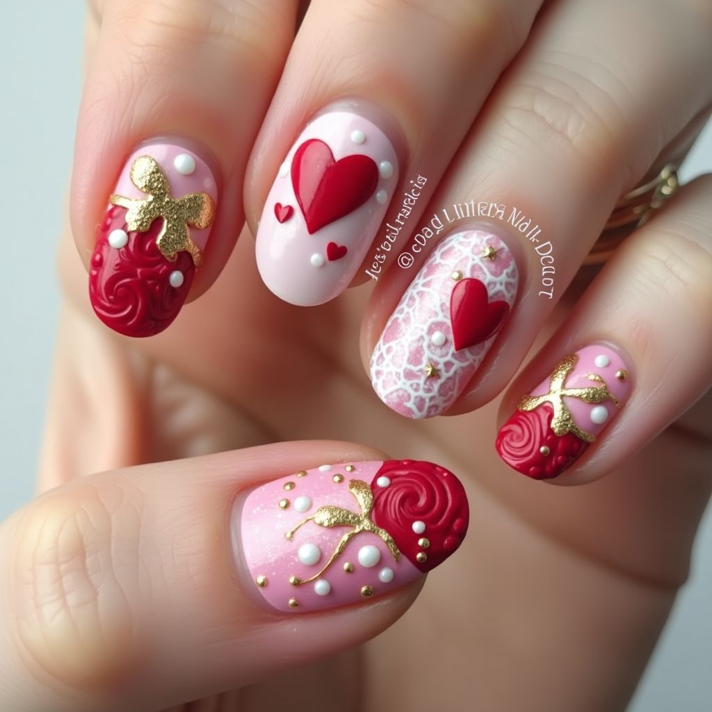 Valentine's Day 3d Nail Decor Nail Design