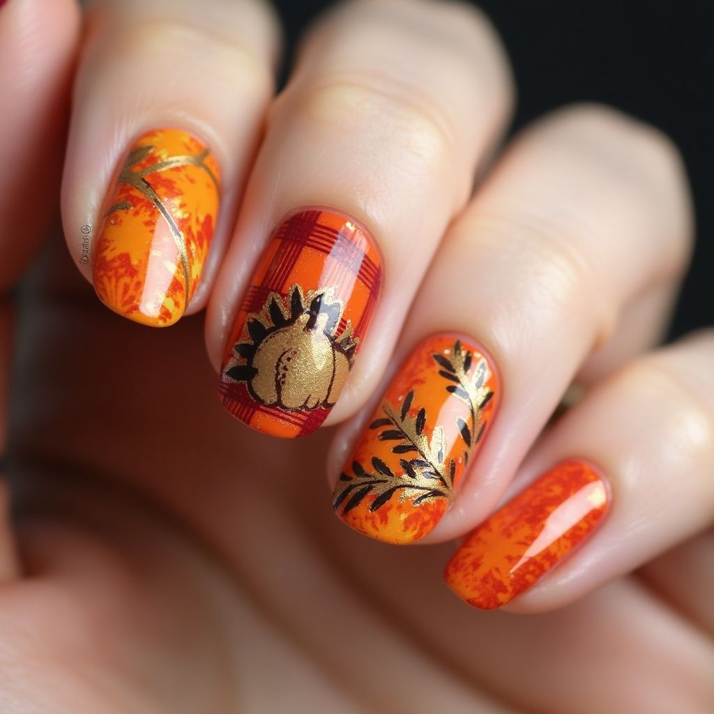 Thanksgiving Toothpicks Nail Design