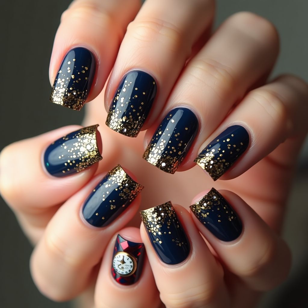 New Year Gel Polish Nail Design