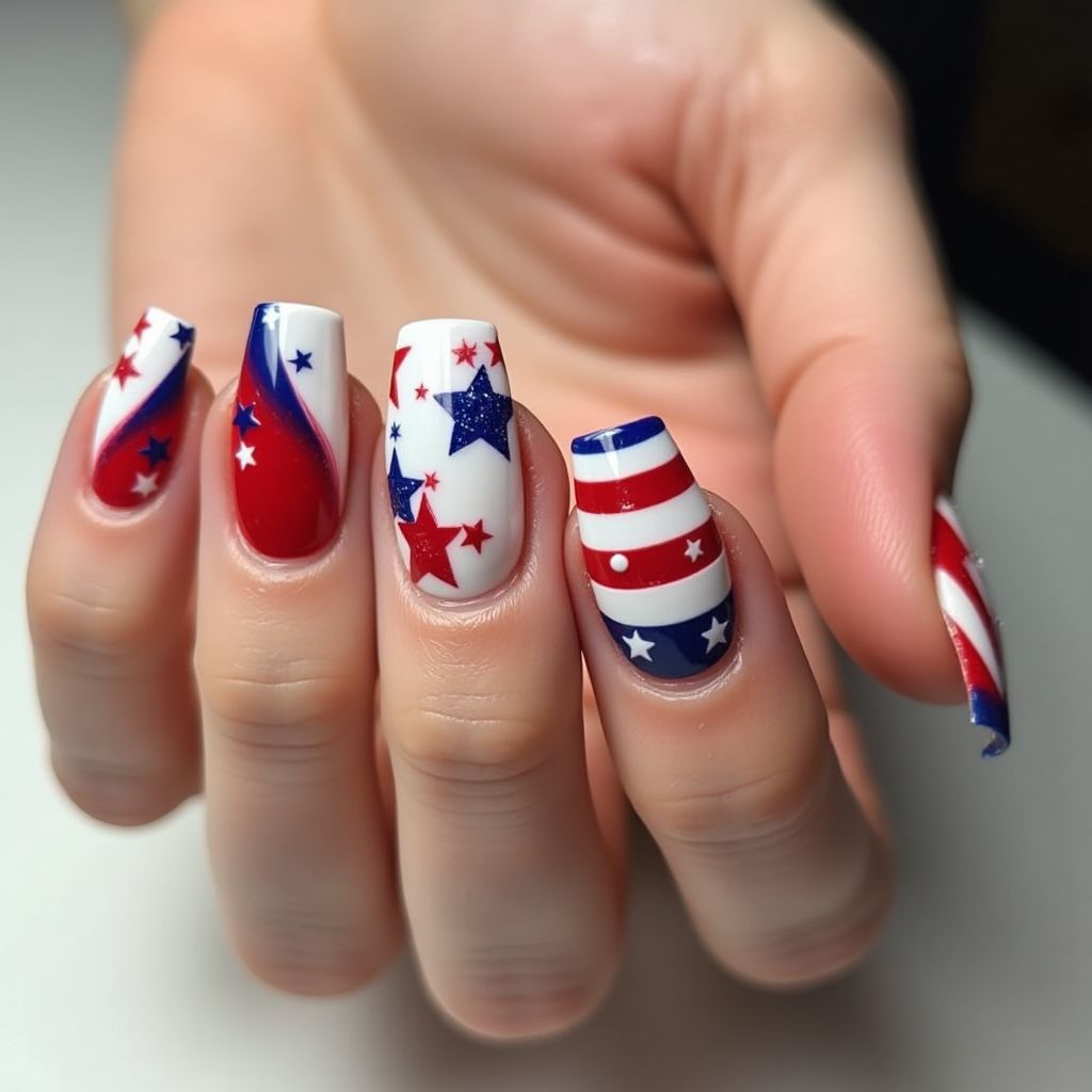 4th Of July Nail Vinyls Nail Design