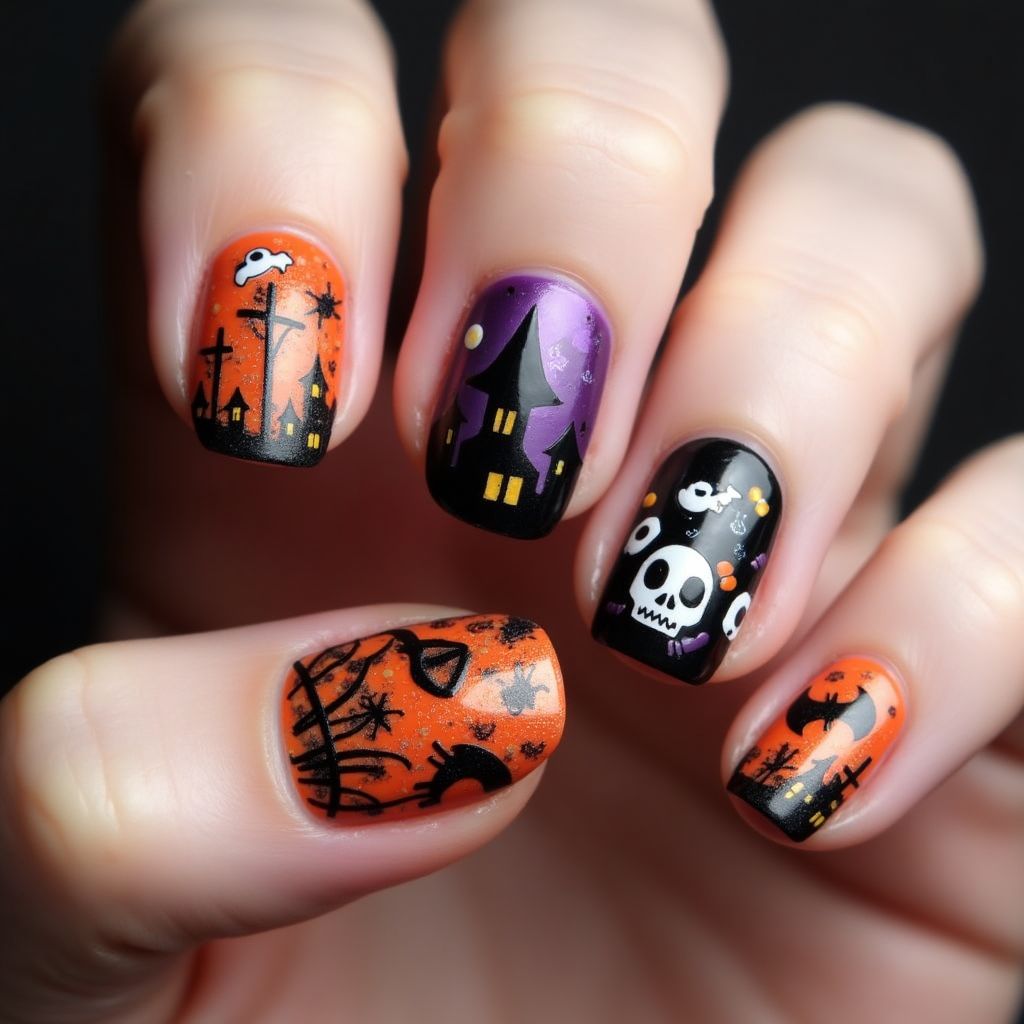 Halloween Gel Polish Nail Design
