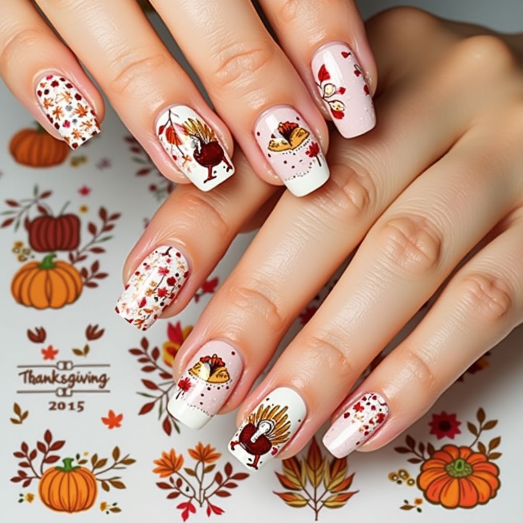 Thanksgiving Nail Decals Nail Design