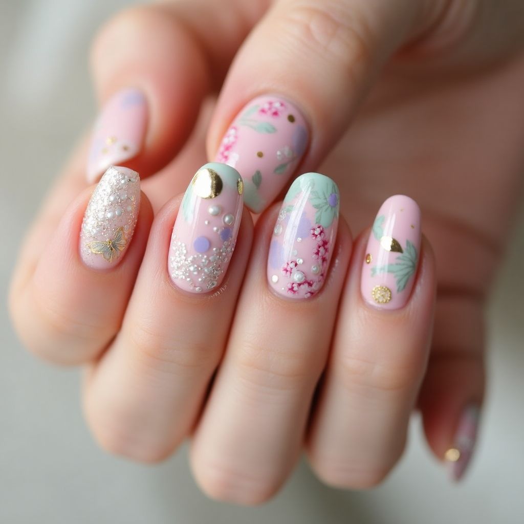 Mother's Day Wax Pencils Nail Design
