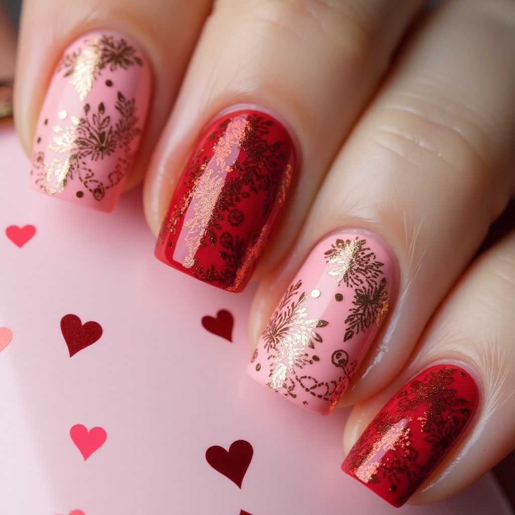 Valentine's Day Wax Pencils Nail Design
