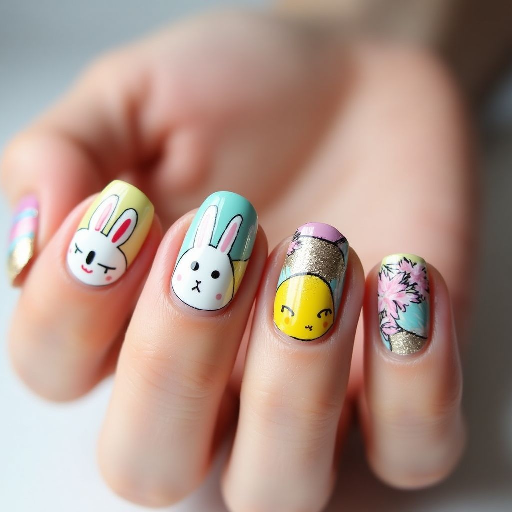 Easter Nail Glue Nail Design