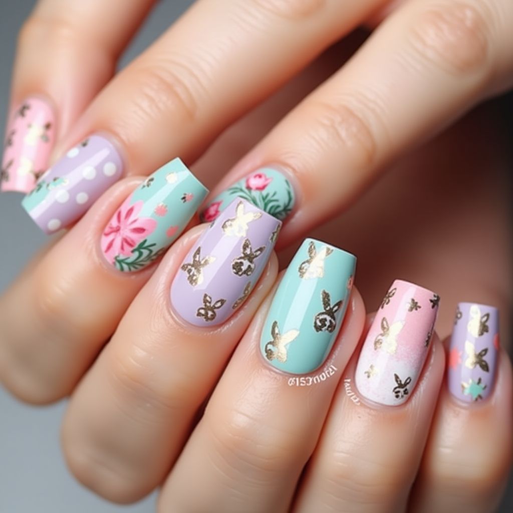 Easter Color Changing Polish Nail Design