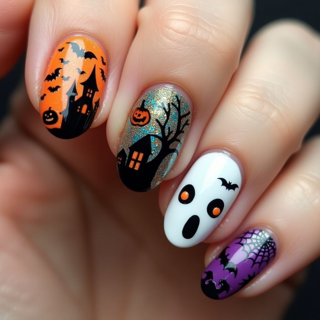 Halloween 3d Nail Decor Nail Design