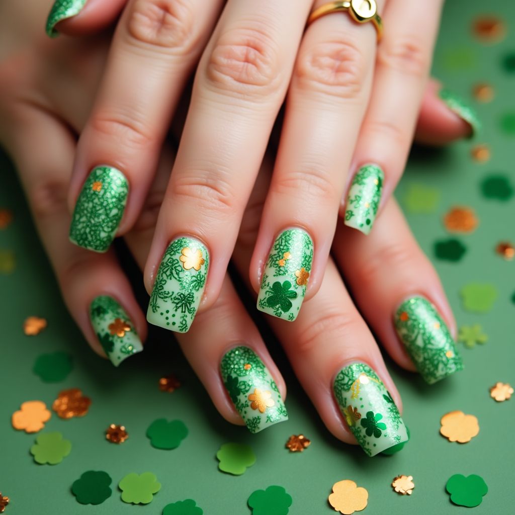 St Patrick's Day Dotting Tools Nail Design