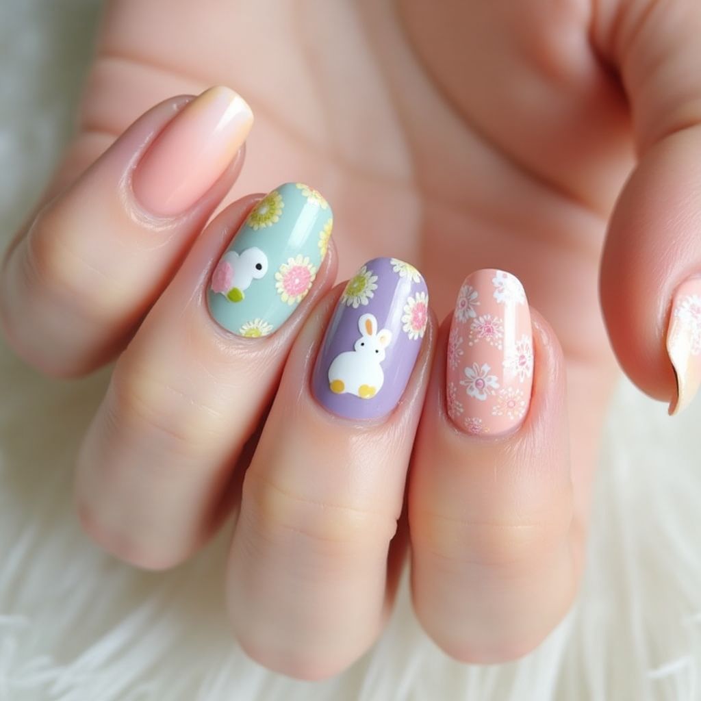 Easter Builder Gel Nail Design
