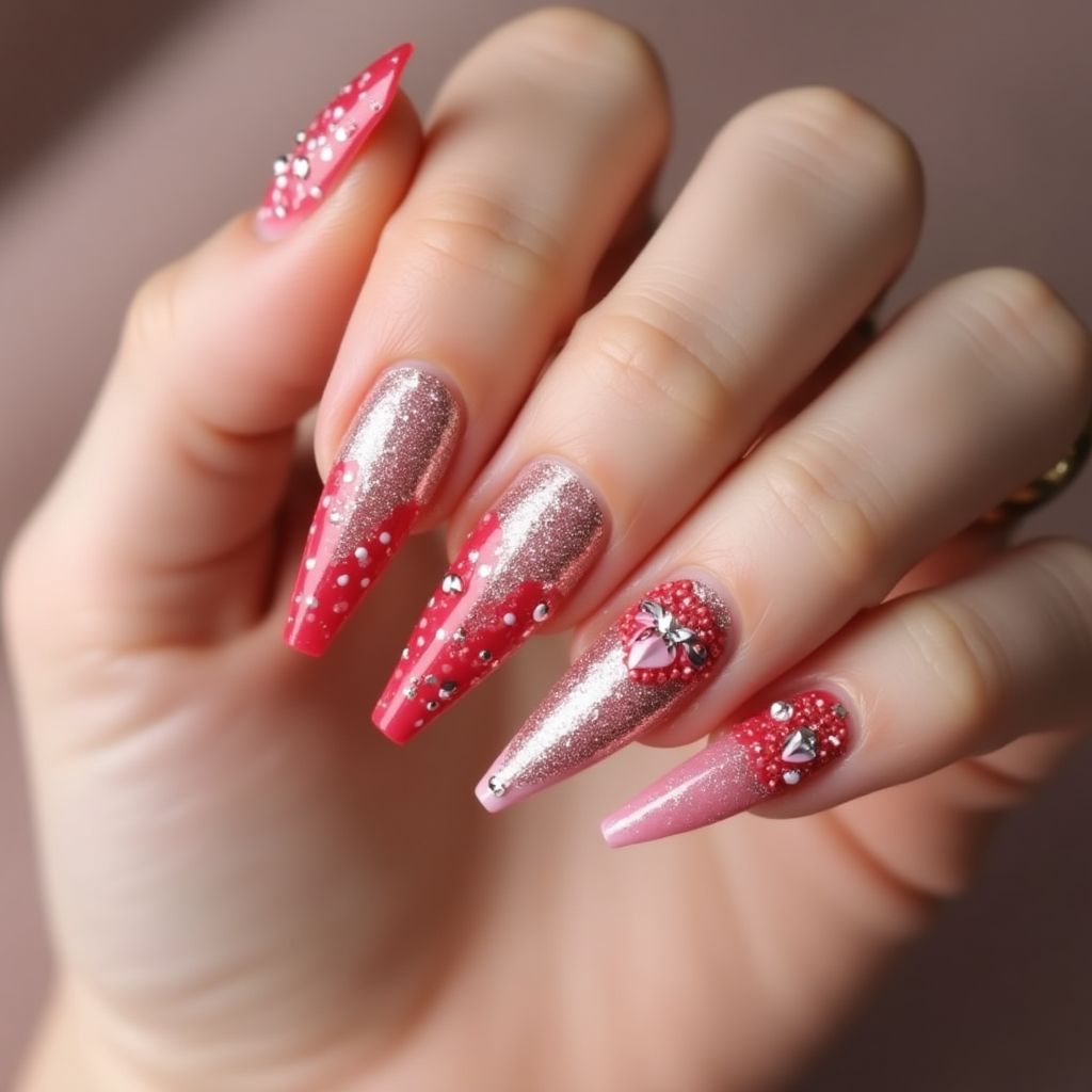 Valentine's Day Skin Barriers Nail Design