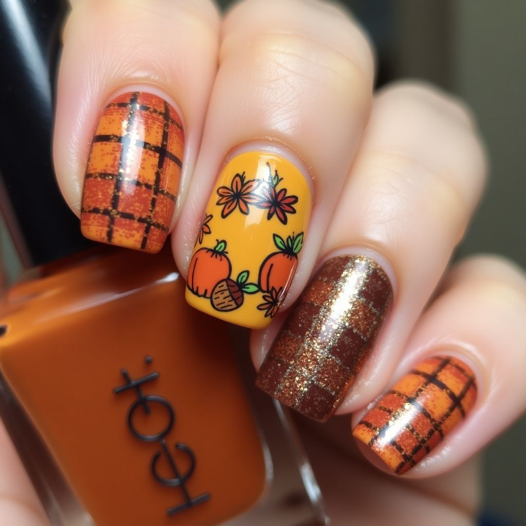 Thanksgiving Dotting Tools Nail Design