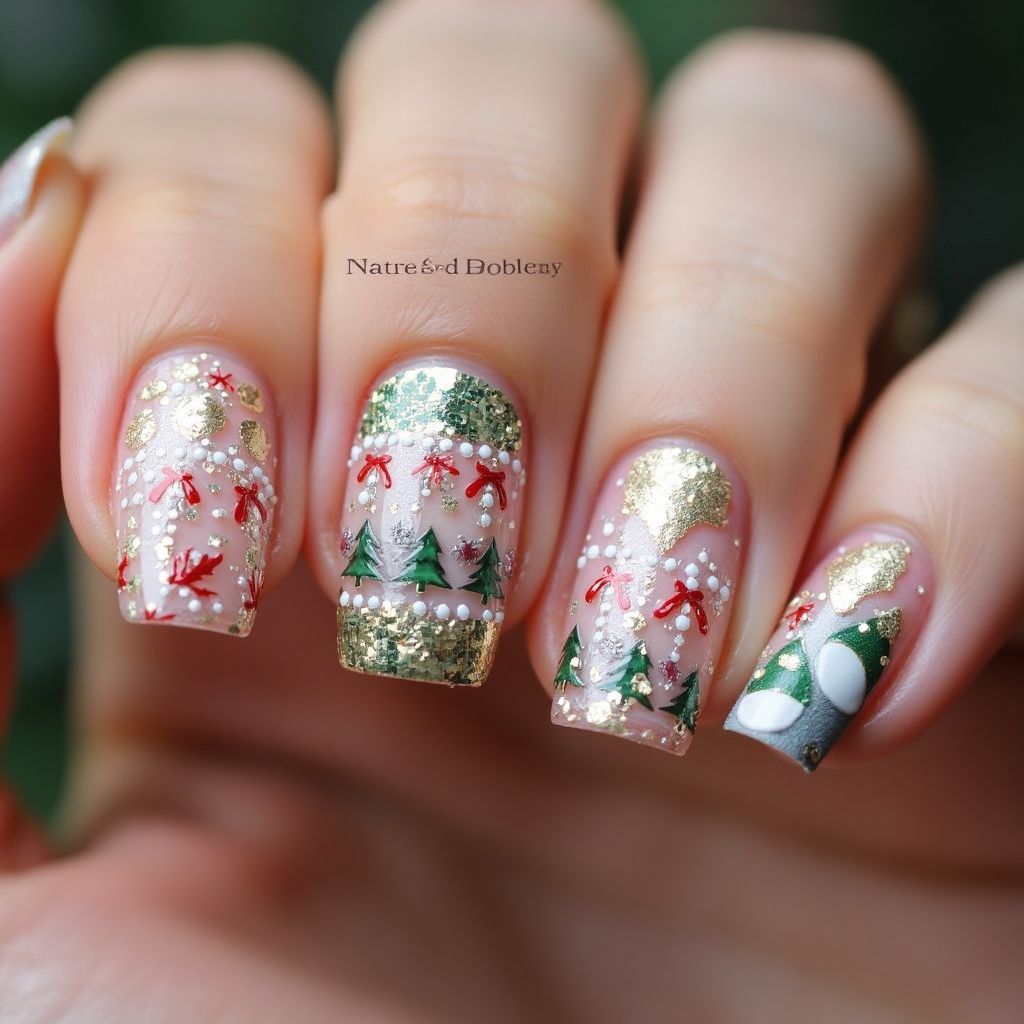 Christmas Poly Gel Nail Design
