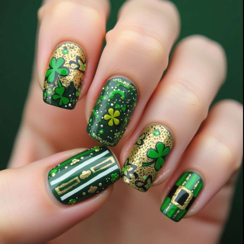 St Patrick's Day 3d Nail Decor Nail Design
