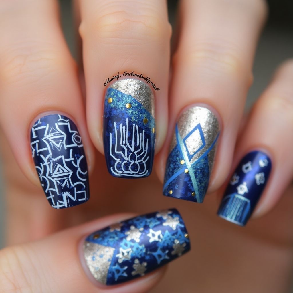Hanukkah Nail Polish Nail Design