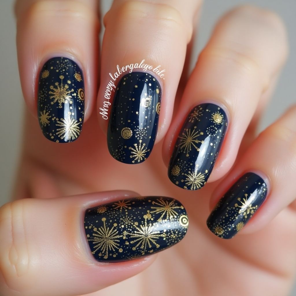 New Year Stamping Plates Nail Design