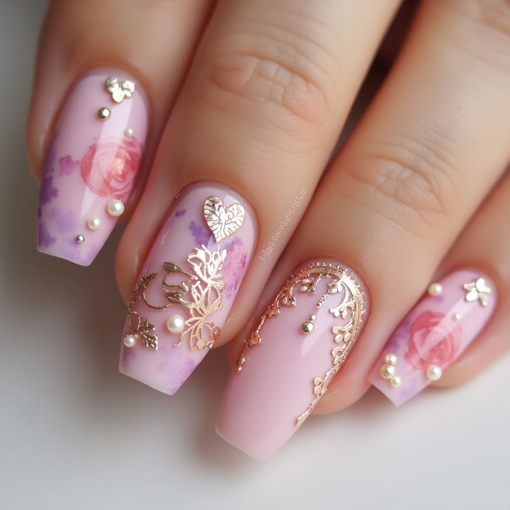 Mother's Day Nail Glue Nail Design