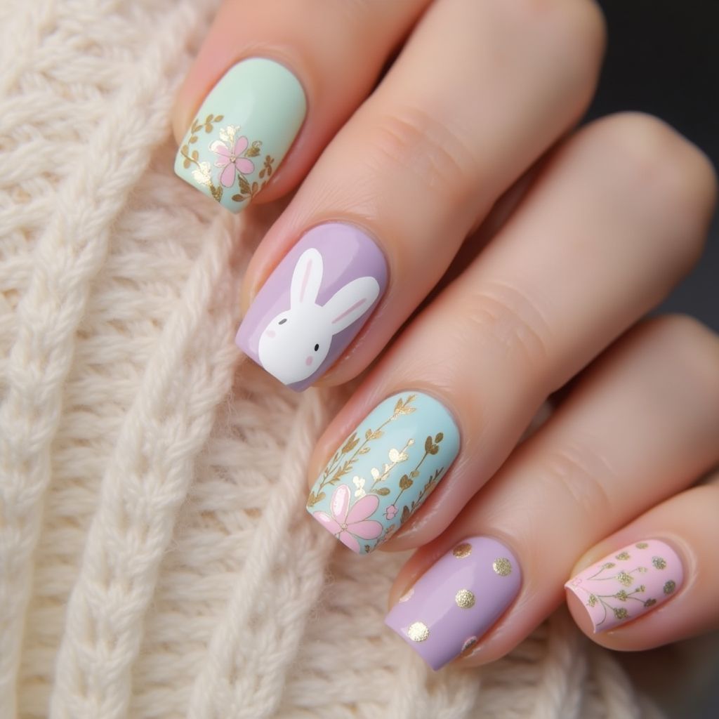 Easter Nail Glue Nail Design