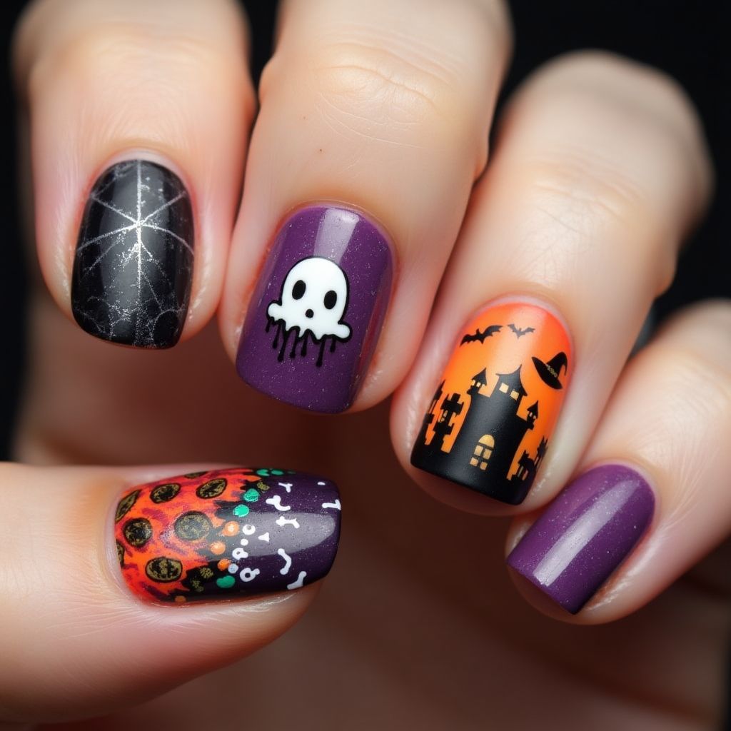 Halloween Gel Polish Nail Design