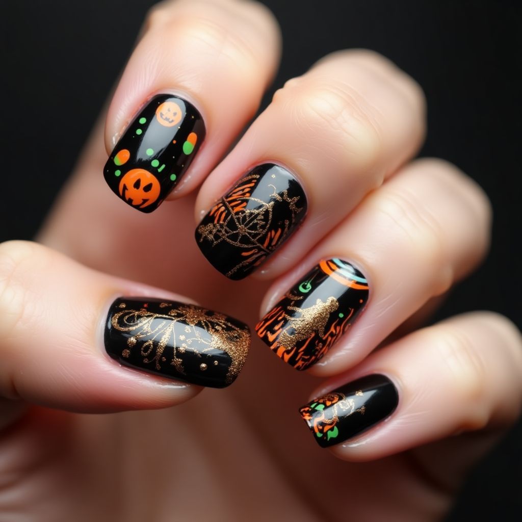 Halloween Nail Glue Nail Design